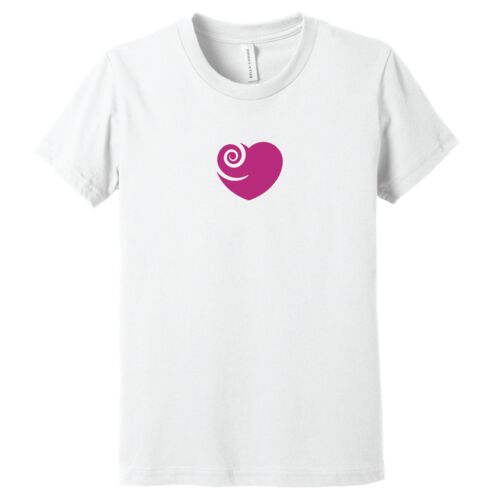 Spiral Pink Heart Youth White Shirt Thumbnail