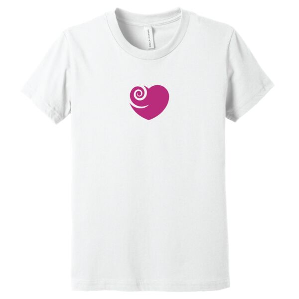 Spiral Pink Heart Youth White Shirt Thumbnail