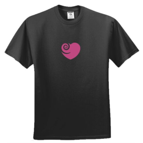 Spiral Pink Heart Black T-Shirt Thumbnail