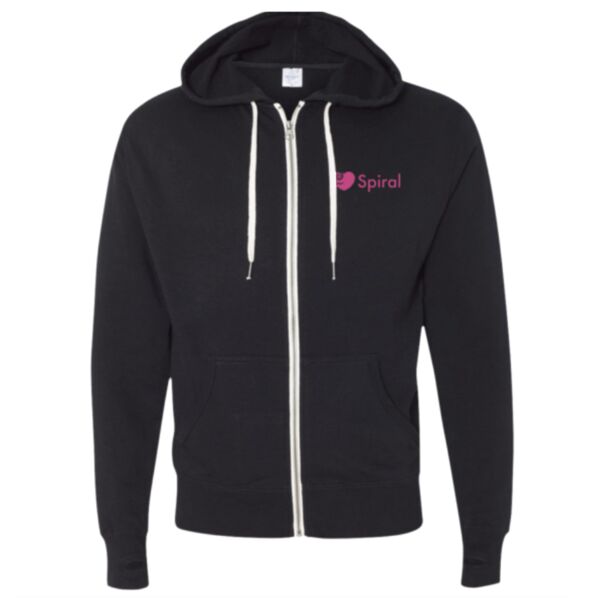 Spiral Logo Full-Zip Black Hoodie Thumbnail