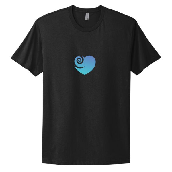Spiral Blue Heart Black Shirt Engage Thumbnail